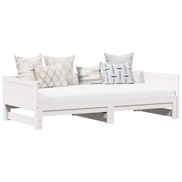 vidaXL Легло с разтегателен механизъм за деня Бяло 180 x 200 cm