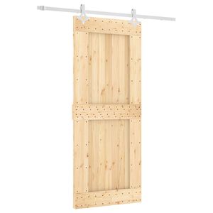 vidaXL Преплъзваща се врата 85 x 210 cm Естествено и бяло