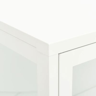 vidaXL Бюфет, бял, 75x35x105 см, стомана и стъкло
