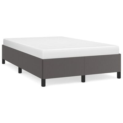 vidaXL Рамка за легло, сива, 120x190 см, изкуствена кожа