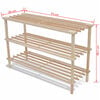 vidaXL 3-етажни рафтове за обувки 2 бр масивна ела
