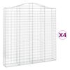 vidaXL Габионни кошници арка 4 бр 200x30x200/220 см поцинковано желязо