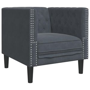 vidaXL Диван Тъмен сив 74,5 x 71 x 70,5 см Кадифе