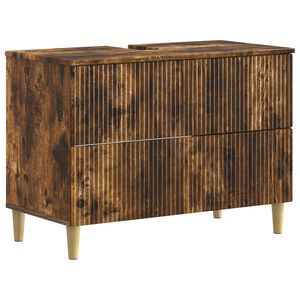 vidaXL Шкаф за мивка в баня ARNHEM Опушен дъб 82 x 41 x 59 см