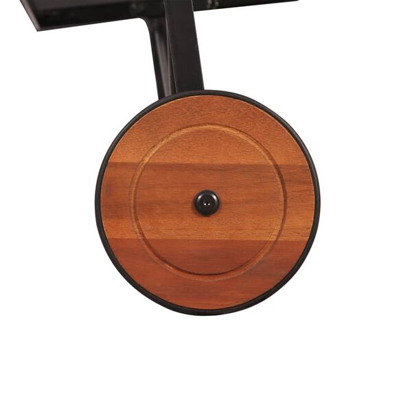 vidaXL Шезлонг със стоманени крака, акациево дърво масив