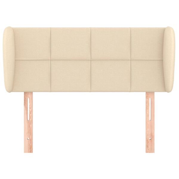 vidaXL Горна табла за легло с уши, кремава, 93x23x78/88 см, плат