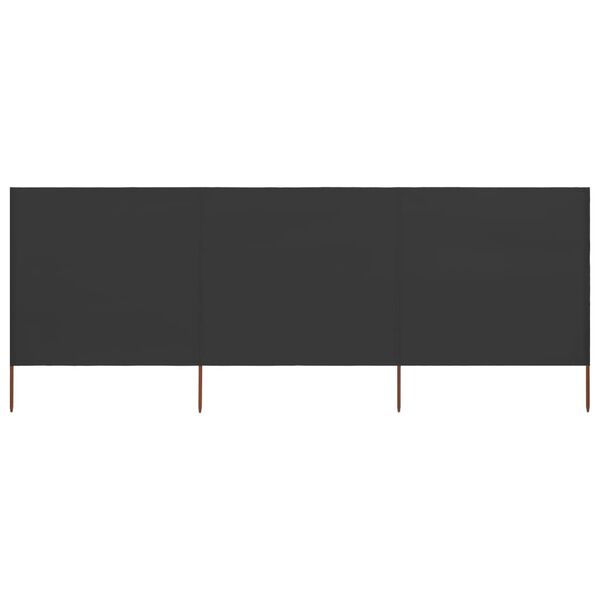 vidaXL Параван против вятър от 3 панела, текстил, 400x120 см, антрацит