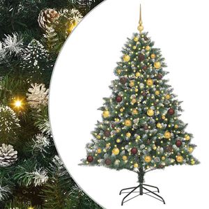 vidaXL С изкуствено коледно дърво с 300 LED светодиода Зелен 180 cm