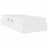 vidaXL Легло с място за съхранение и матрак с матрак 2 pcs Бяло Кожа