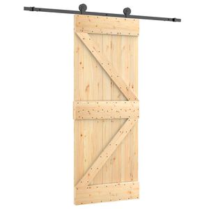 vidaXL Преплъзваща се врата Естествено и черно 70 x 210 cm