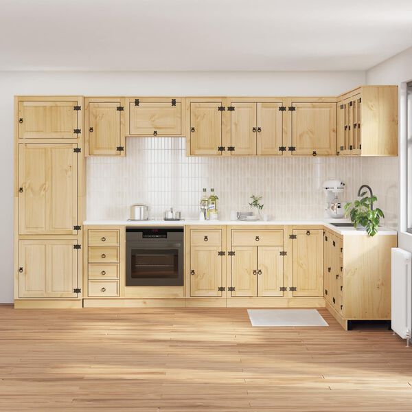 vidaXL За шкафове с рафт SKI 14 pcs Кехлибарен Солидно борово дърво