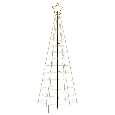 vidaXL Коледна светеща елха с шипове 220 LED топло бяло 180 см