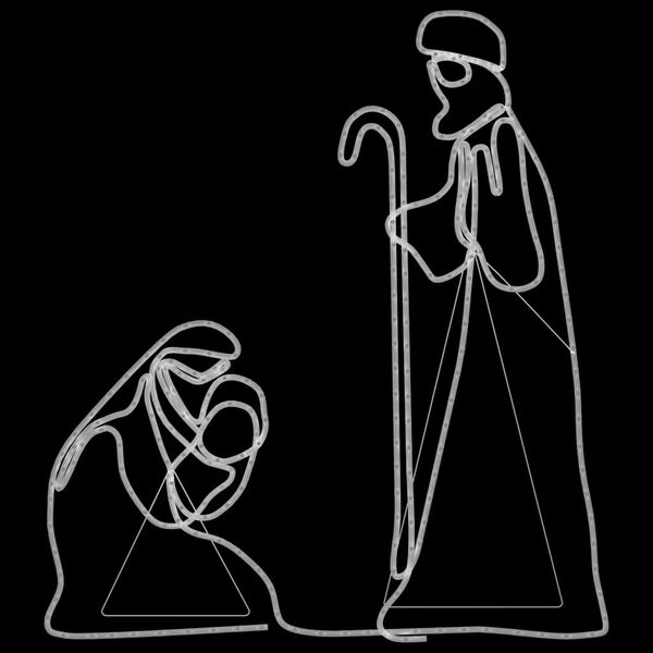 vidaXL Коледни фигури на Мария и Йосиф, 264 LED, 40x55 и 38x100 см