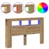 vidaXL LED табла за глава Artisan Инженерна дървесина