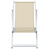 vidaXL Сгъваеми плажни столове, 2 бр, кремави, алуминий и Textilene