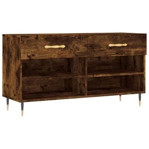 vidaXL Пейка за обувки, опушен дъб, 102x35x55 см, инженерно дърво