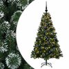vidaXL Изкуствена коледна елха с топки 120 см 150 LED светодиода