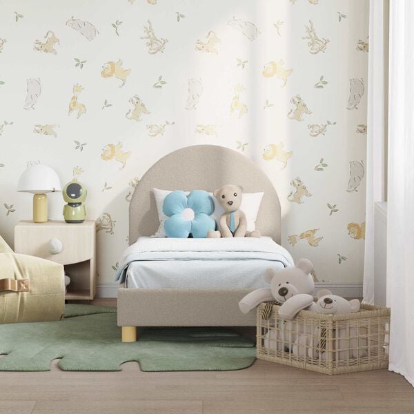 vidaXL Легло за малко с главна дъска с таблото Светлосиво 70 x 140 cm