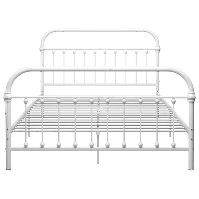 vidaXL Рамка за легло, бяла, метал, 160x200 см