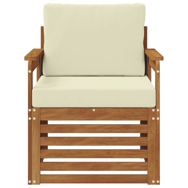 vidaXL Комплект дивани за открито Солидно акациево дърво и полиестер