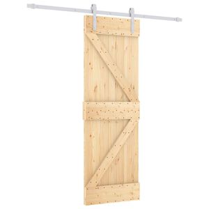 vidaXL Преплъзваща се врата 70 x 210 cm Естествено и бяло