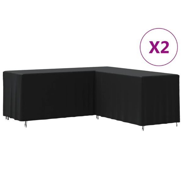 vidaXL Г-образни калъфи за дивани 2 бр 254x254x80 см 420D Оксфорд плат