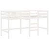 vidaXL Детско високо легло със стълба, бяло, 90x190 см, бор масив