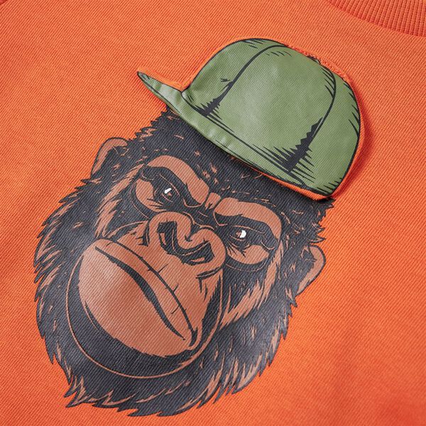 Детски суитшърт, тъмнооранжев, 104