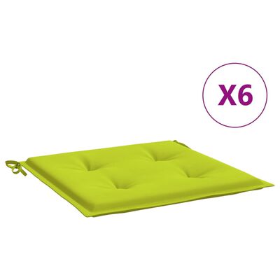 vidaXL Възглавници за столове 6 бр яркозелени 50x50x3 см Оксфорд плат
