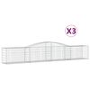 vidaXL Габионни кошници арка 3 бр 400x50x60/80 см поцинковано желязо