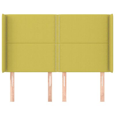vidaXL Горна табла за легло с уши, зелена, 147x16x118/128 см, плат