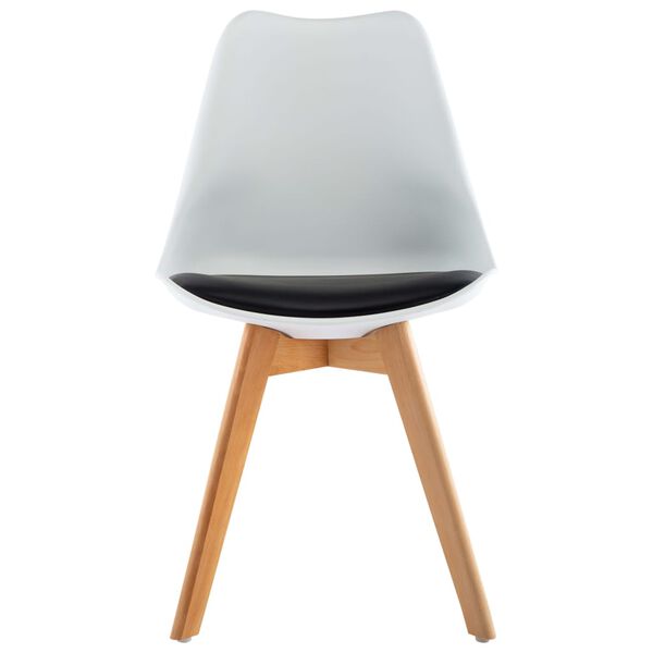 vidaXL Трапезни столове, 4 бр, бяло и черно, изкуствена кожа