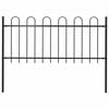 vidaXL Градинска ограда Boxtel с обръч връх, стомана, 181x100 см, черна
