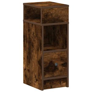 vidaXL Нощно шкафче с чекмедже, опушен дъб, 25x31x66 см