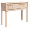 vidaXL Конзолна маса 100x35x75 см борово дърво масив