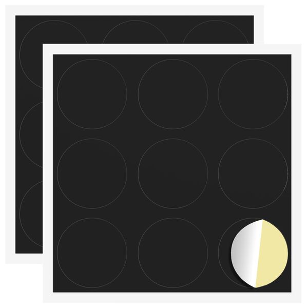 vidaXL Самозалепваща корица за винтове 2 pcs Черно &Oslash; 20 x 0,5 мм