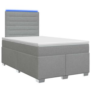 vidaXL Континентално легло с матрак Светлосиво 120 x 190 cm Текстил