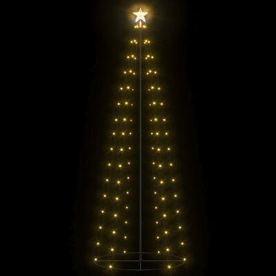 vidaXL Коледна елха конус, 100 LED топло бяло, декорация, 70x180 см
