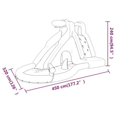 Happy Hop Надуваема водна пързалка с пръскащ басейн 450x320x240 см PVC