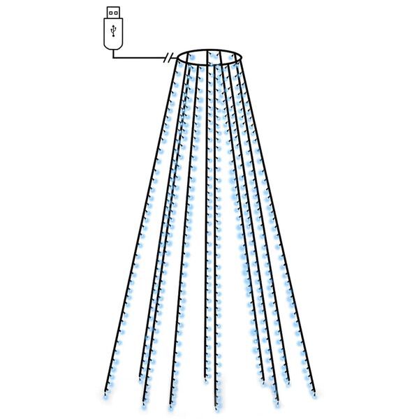 vidaXL Коледни лампички за елха тип мрежа, 400 LED, сини, 400 см