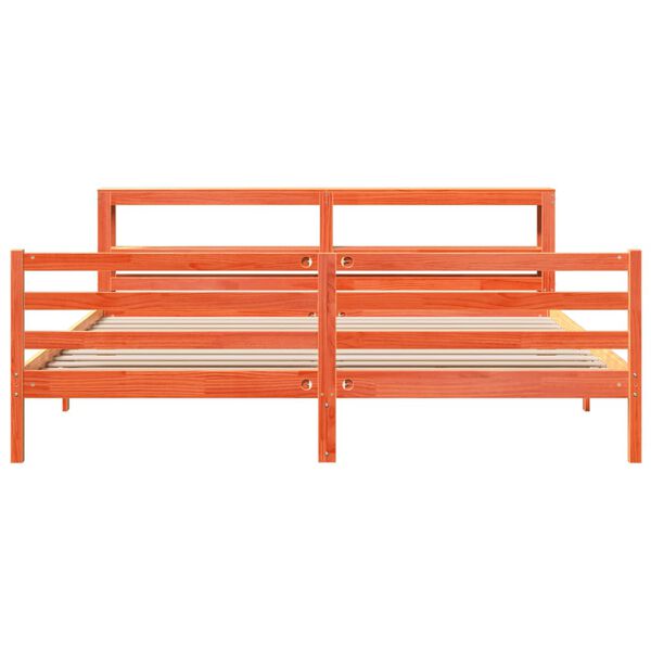 vidaXL Рамка за легло без матрак, восъчнокафяв, 180x200 см, бор масив