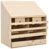 vidaXL Пилешка гнездилка, 2 отделения, 63x40x65 см, бор масив