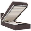 vidaXL Османска легло с матрак и LED, тъмнокафяво, 80x200 см, плат