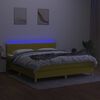 vidaXL Боксспринг легло с матрак и LED, зелено, 160x200 см, плат