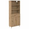 vidaXL Висок шкаф Дъб 69,5 x 34 x 180 см Инженерно дърво