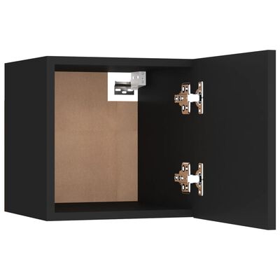 vidaXL ТВ шкаф за стенен монтаж, черен, 30,5x30x30 см