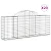 vidaXL Габионни кошници арка 20 бр 200x30x80/100 см поцинковано желязо