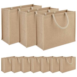 vidaXL Чанти от юта 10 pcs Натурално 42 x 33 x 19 см 100% Юта Тоса