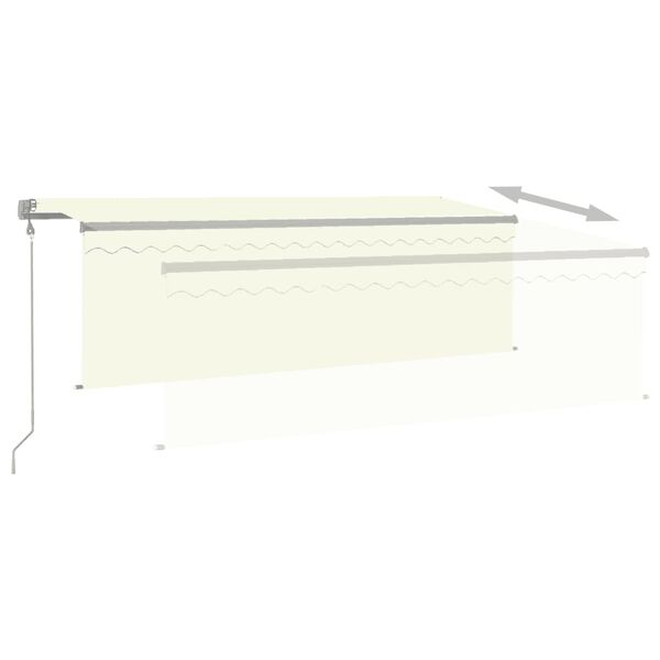 vidaXL Автоматично прибиращ се сенник с щора, 4x3 м, кремав