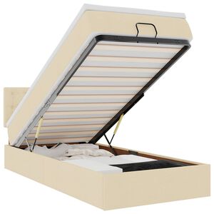 vidaXL Османска легло с матрак, кремаво, 90x190 см, плат